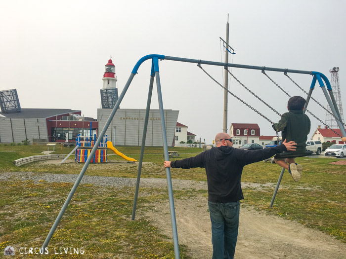 Playground beside the Pointe-au-P&egrave;re Maritime Historic Site