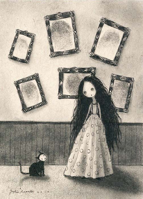 Sophia Rapata's Girl with Cat Illustration