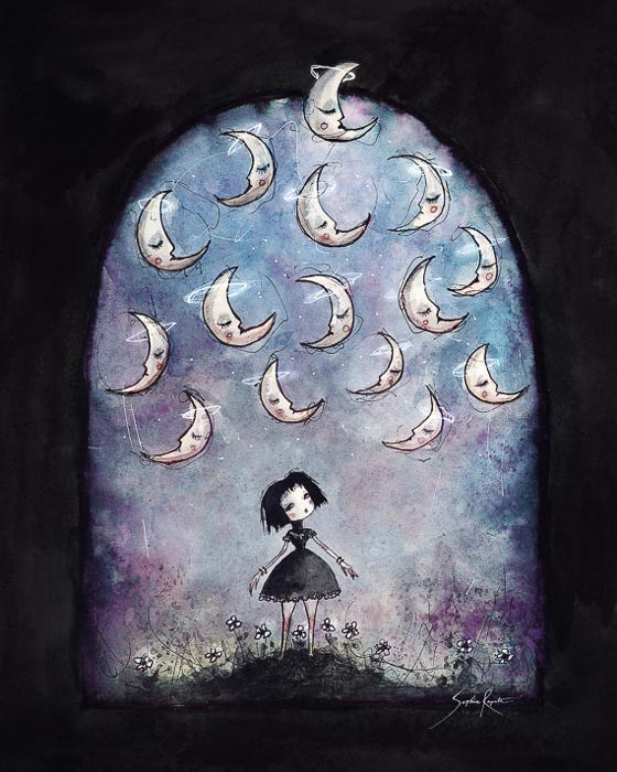 Sophia Rapata's Girl with Moons Illustration